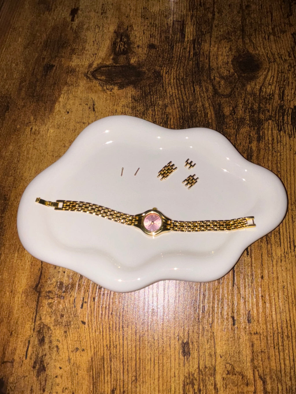 Luxury Watch ~ Stainless Steel Pink Face Watch (Adjustable)