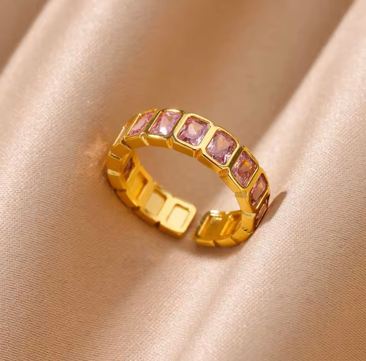 Stainless Steel Rings ~ Divine Pink and Gold - eunoiaauras